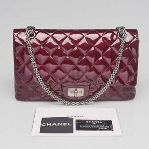 Chanel Burgundy 2.55 Reissue Quilted Patent Leather 227 Jumbo Flap Bag